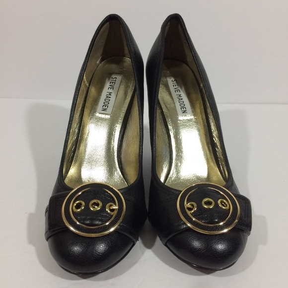 Steve Madden Black "Trea" Wedge Round Toe 8.5 - Picture 7 of 8